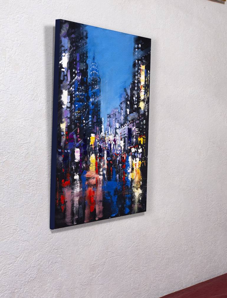 Original Abstract Expressionism Cities Painting by Oleksandr Neliubin