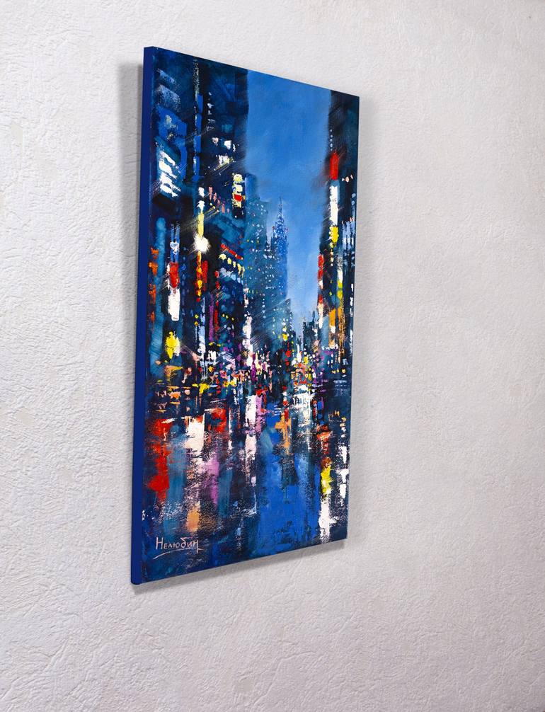 Original Abstract Expressionism Cities Painting by Oleksandr Neliubin