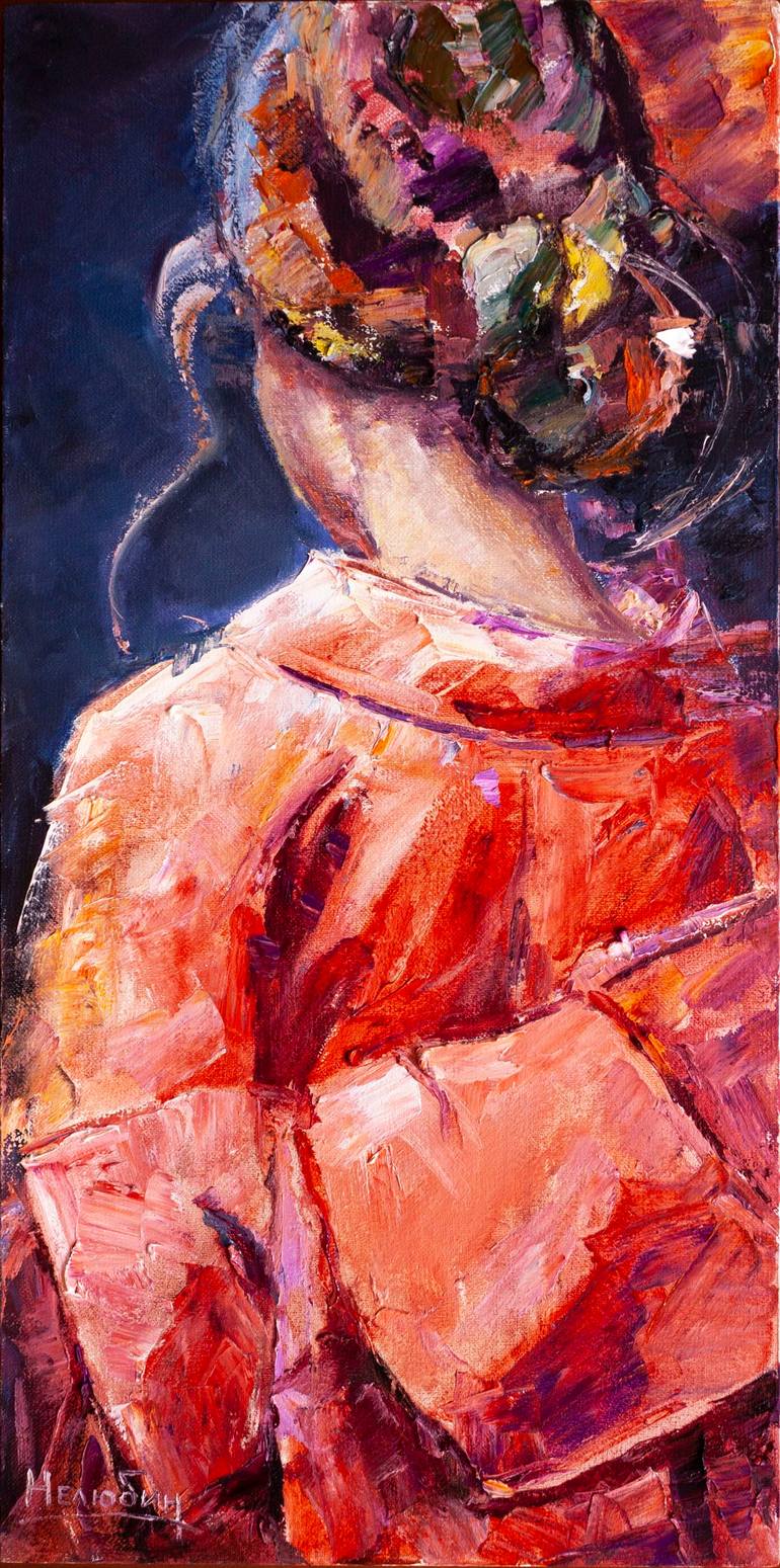 Portrait of a woman in red Painting by Oleksandr Neliubin Saatchi Art