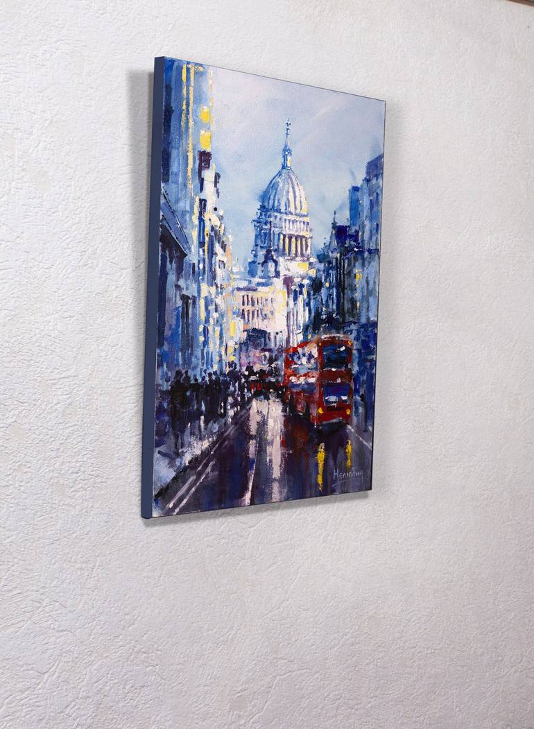 Original Impressionism Cities Painting by Oleksandr Neliubin