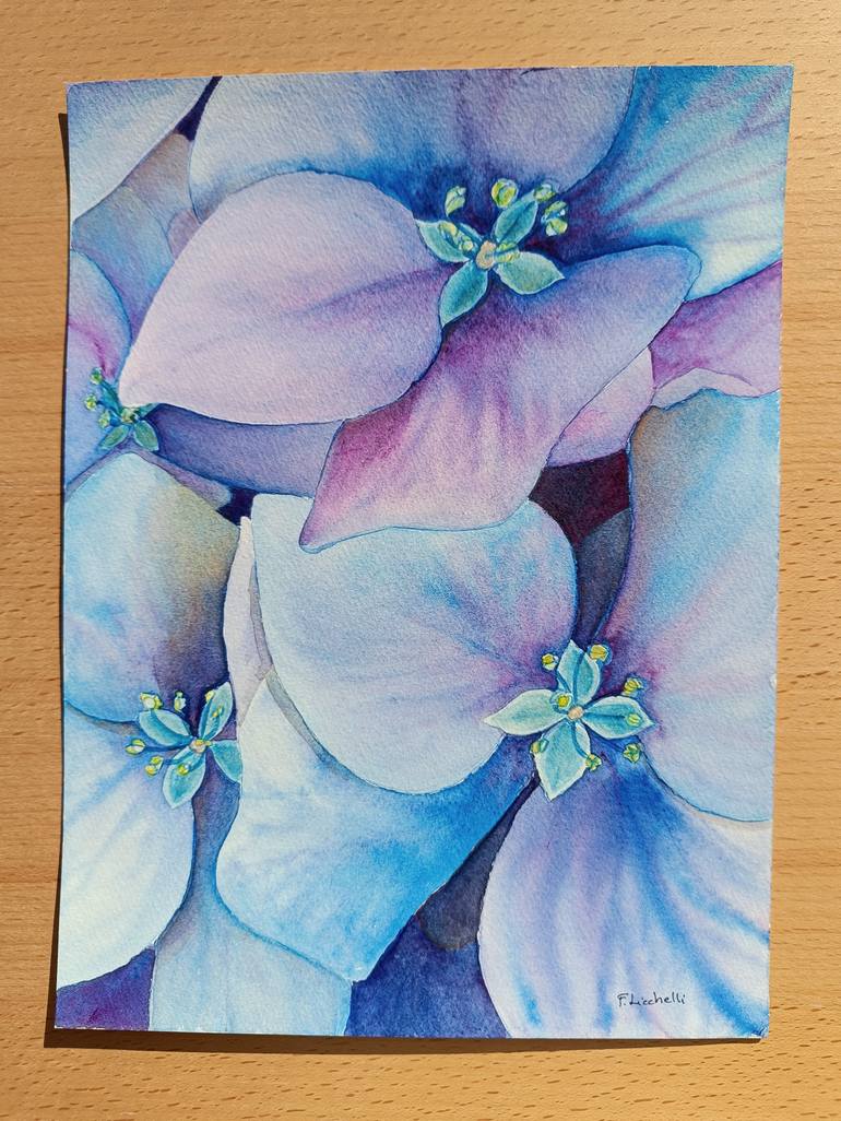 Original Art Deco Floral Painting by Francesca Licchelli