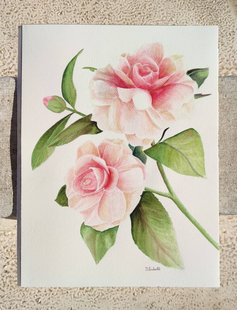 Original Art Deco Floral Painting by Francesca Licchelli