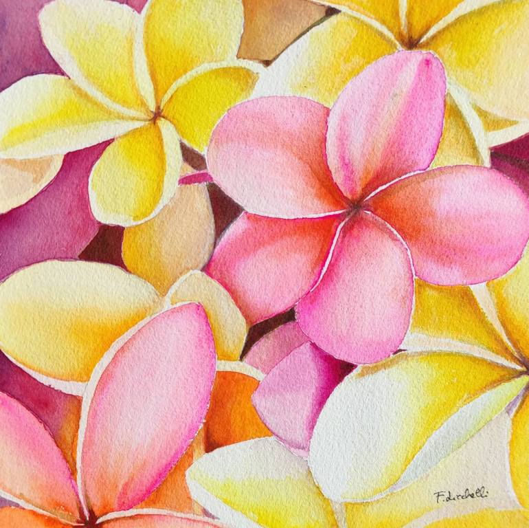 Frangipani Painting by Francesca Licchelli | Saatchi Art