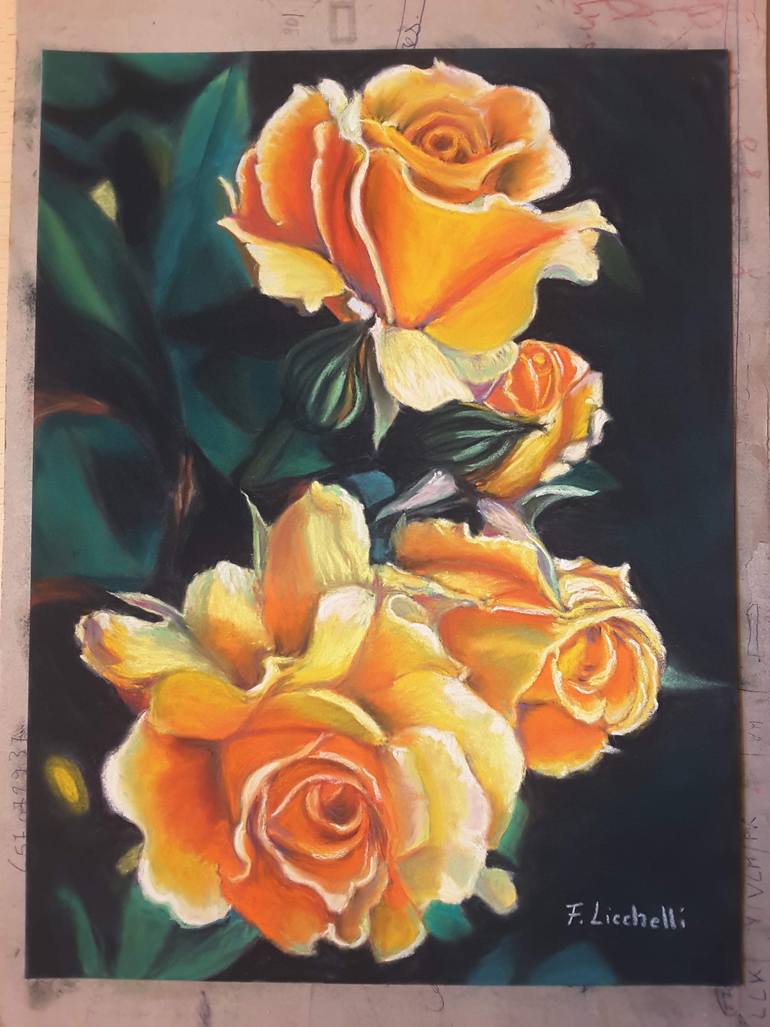 Original Figurative Floral Drawing by Francesca Licchelli