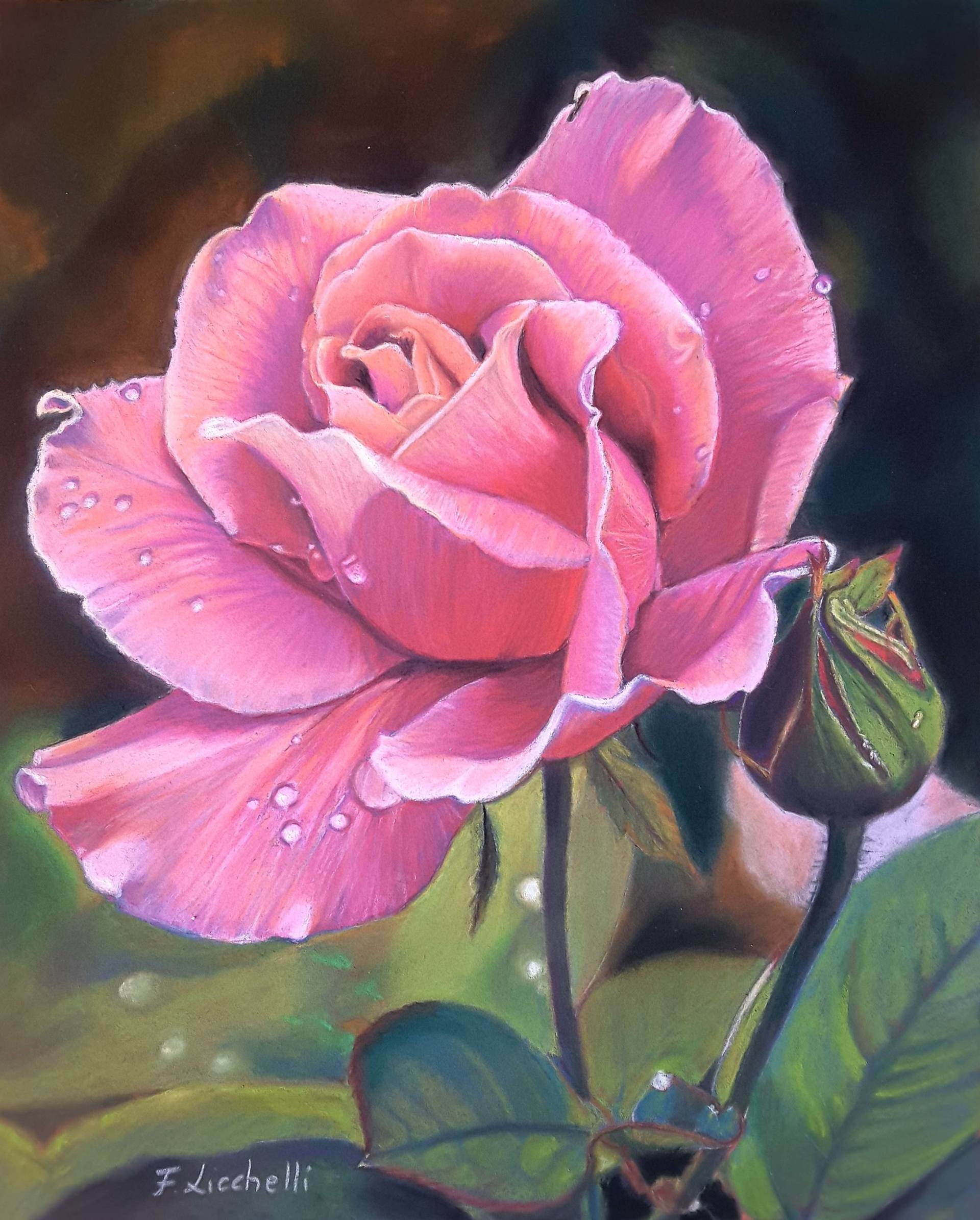 Rose in the garden Painting by Francesca Licchelli | Saatchi Art