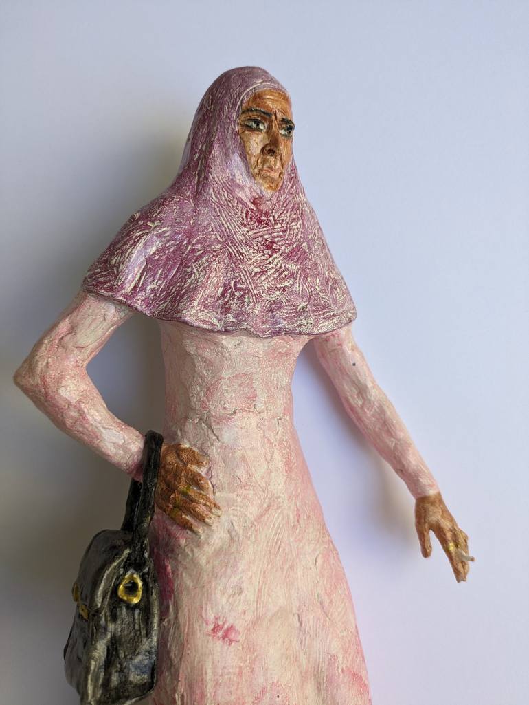 Original Folk Women Sculpture by Veronika Bernard