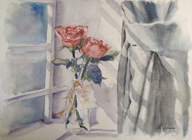 Red Roses by the Window thumb