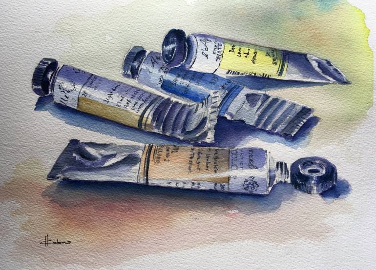 Paint Tubes Painting by Horacio Cobas