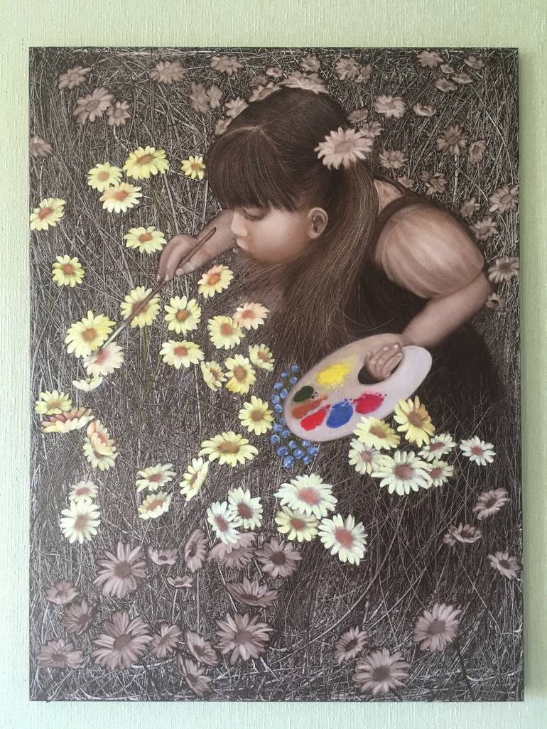 Original Realism Children Painting by Iryna Syrota