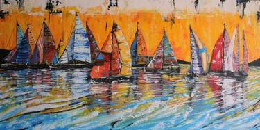 Print of Abstract Boat Paintings by Giselle Treccarichi