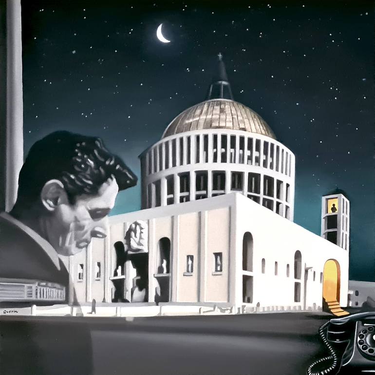 Original Black & White Cinema Painting by Davide Querin