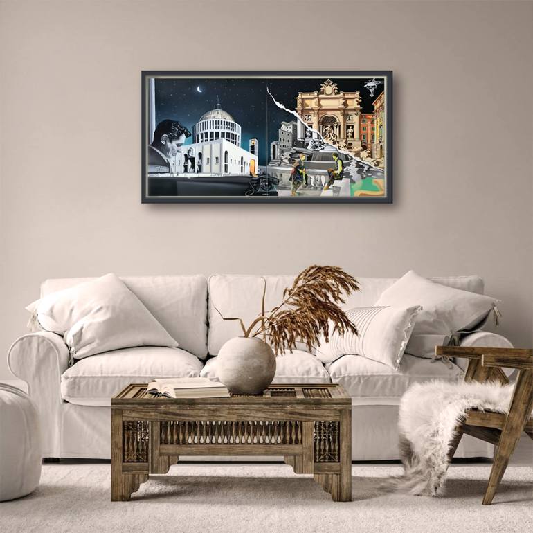 Original Black & White Cinema Painting by Davide Querin