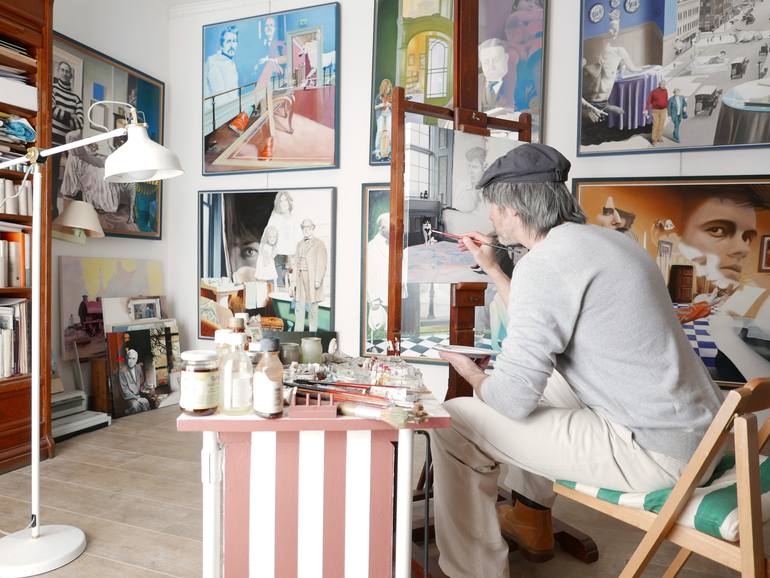 Original Figurative People Painting by Davide Querin