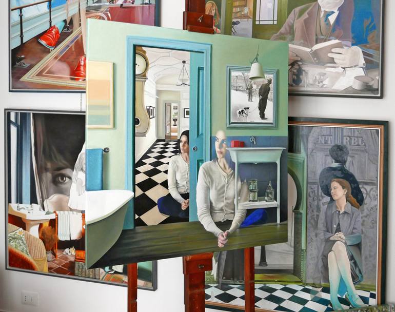 Original Figurative People Painting by Davide Querin