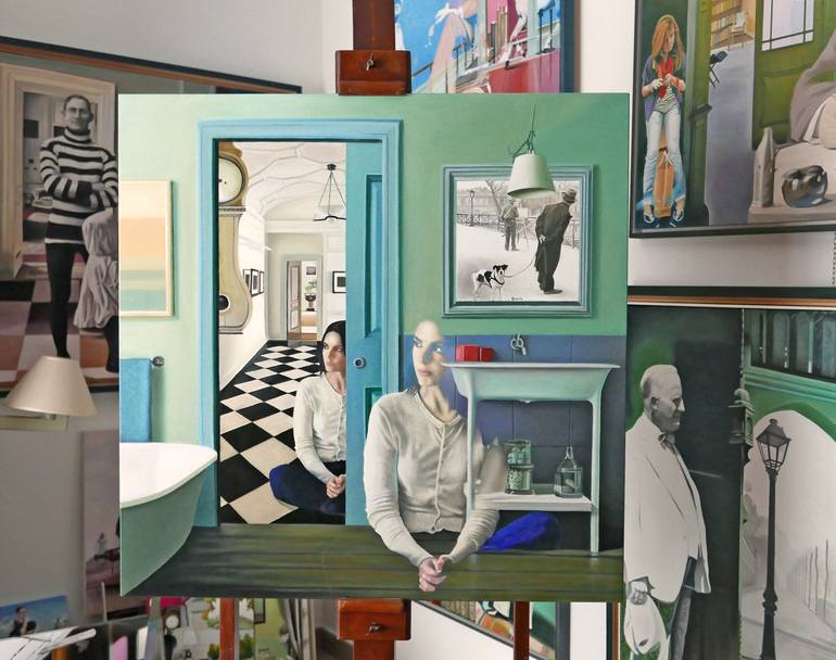 Original Figurative People Painting by Davide Querin