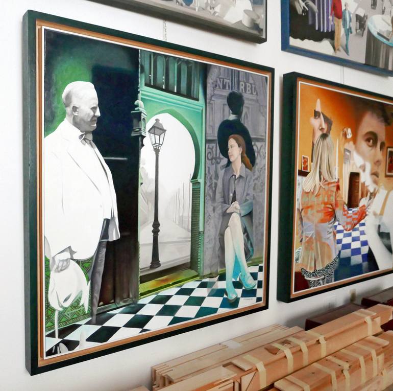Original Surrealism People Painting by Davide Querin