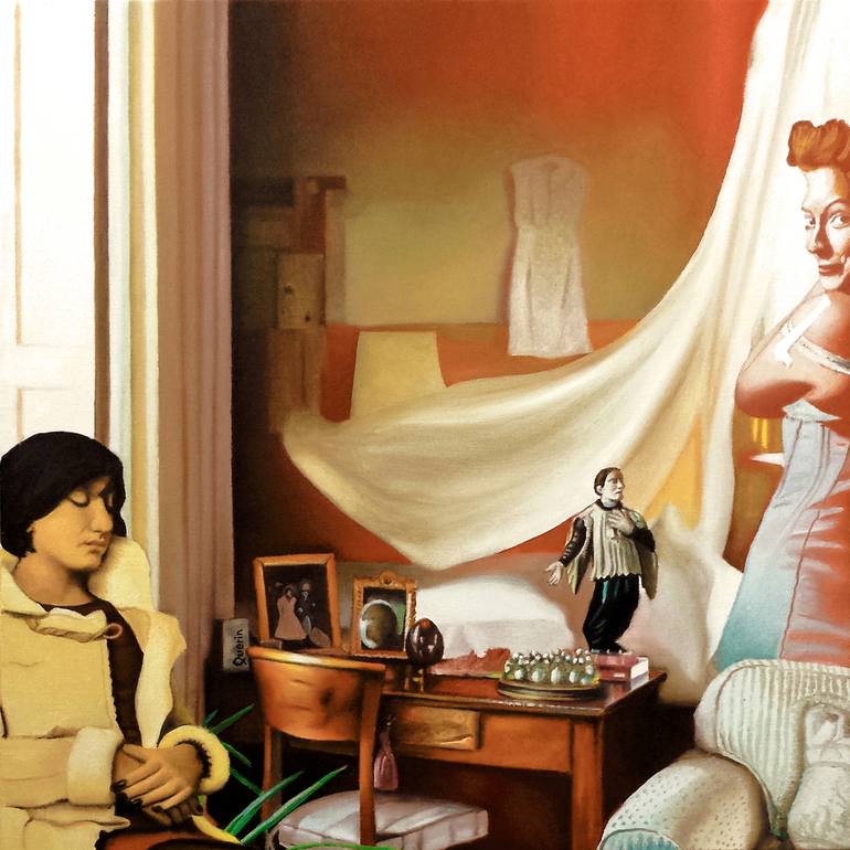 Original Figurative Interiors Paintings by Davide Querin