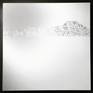 A contemporary piece of art created using Platinum and Silver leaf inspired by the Swiss Alps.