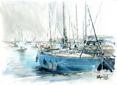 Print of Yacht Paintings by Hanna Haponiuk
