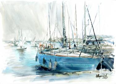 Print of Fine Art Yacht Paintings by Hanna Haponiuk