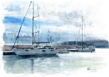 Print of Fine Art Yacht Paintings by Hanna Haponiuk