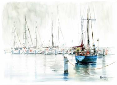 Print of Fine Art Yacht Paintings by Hanna Haponiuk
