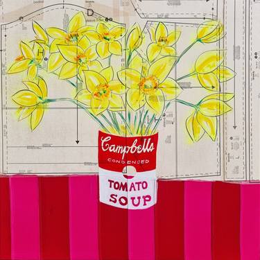 Original Pop Art Floral Printmaking by Pam Glew