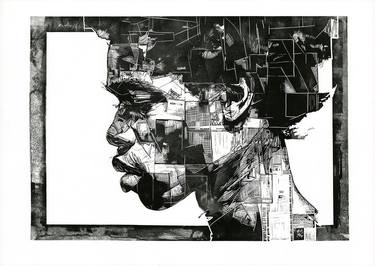 Original Cubism Men Printmaking by Jacques Kannemeyer