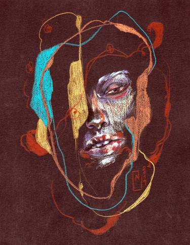 Original Abstract Expressionism People Drawing by Nair Corey