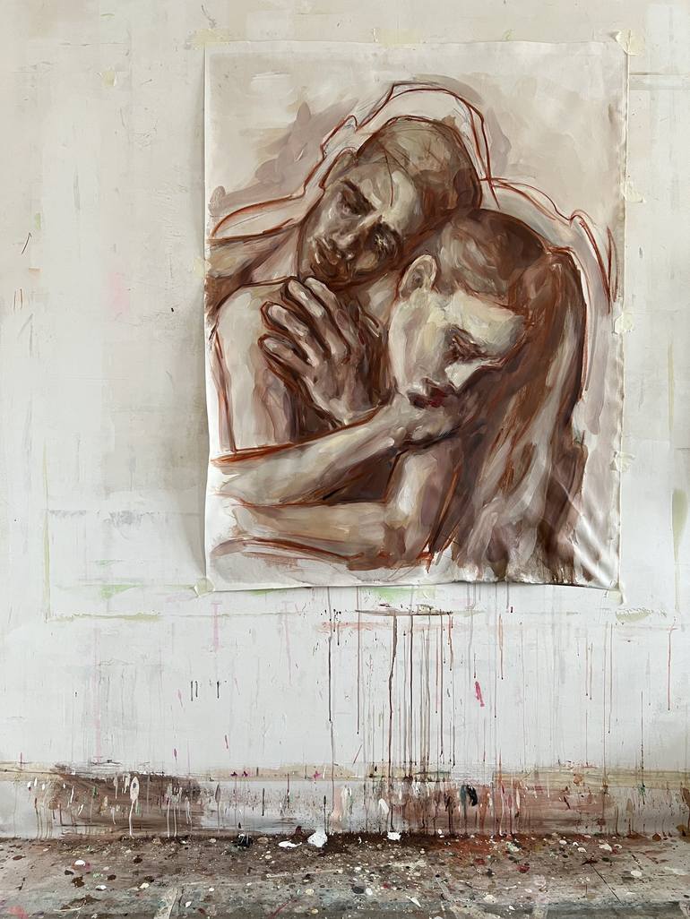 Original Contemporary Love Painting by claudia barbu