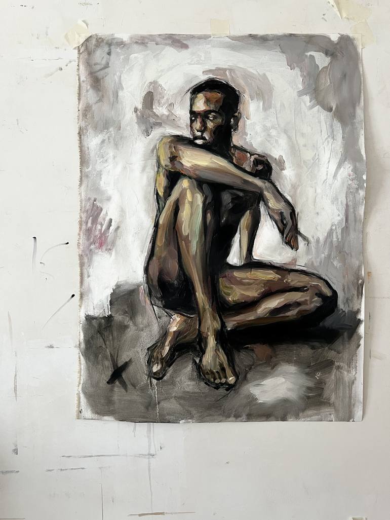 Original Contemporary Men Painting by claudia barbu