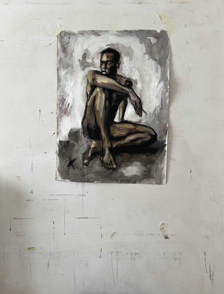 Original Contemporary Men Painting by claudia barbu