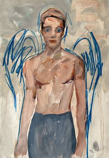 Original Figurative Men Paintings by claudia barbu