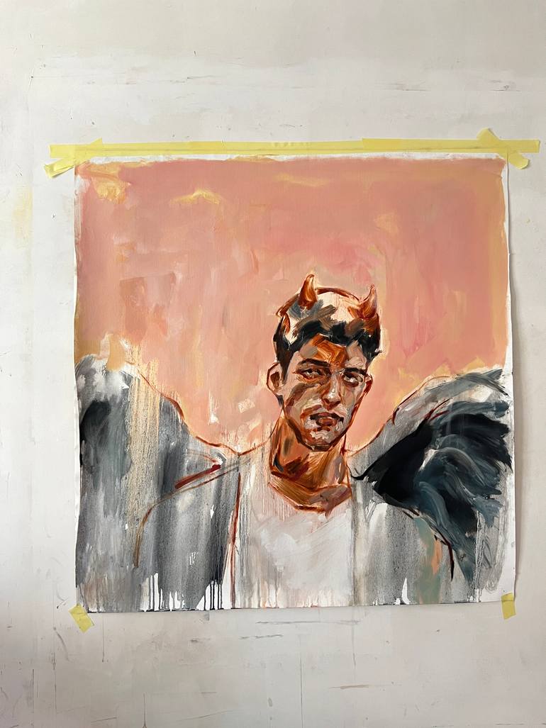 Original Art Deco Pop Culture/Celebrity Painting by Claudia Barbu