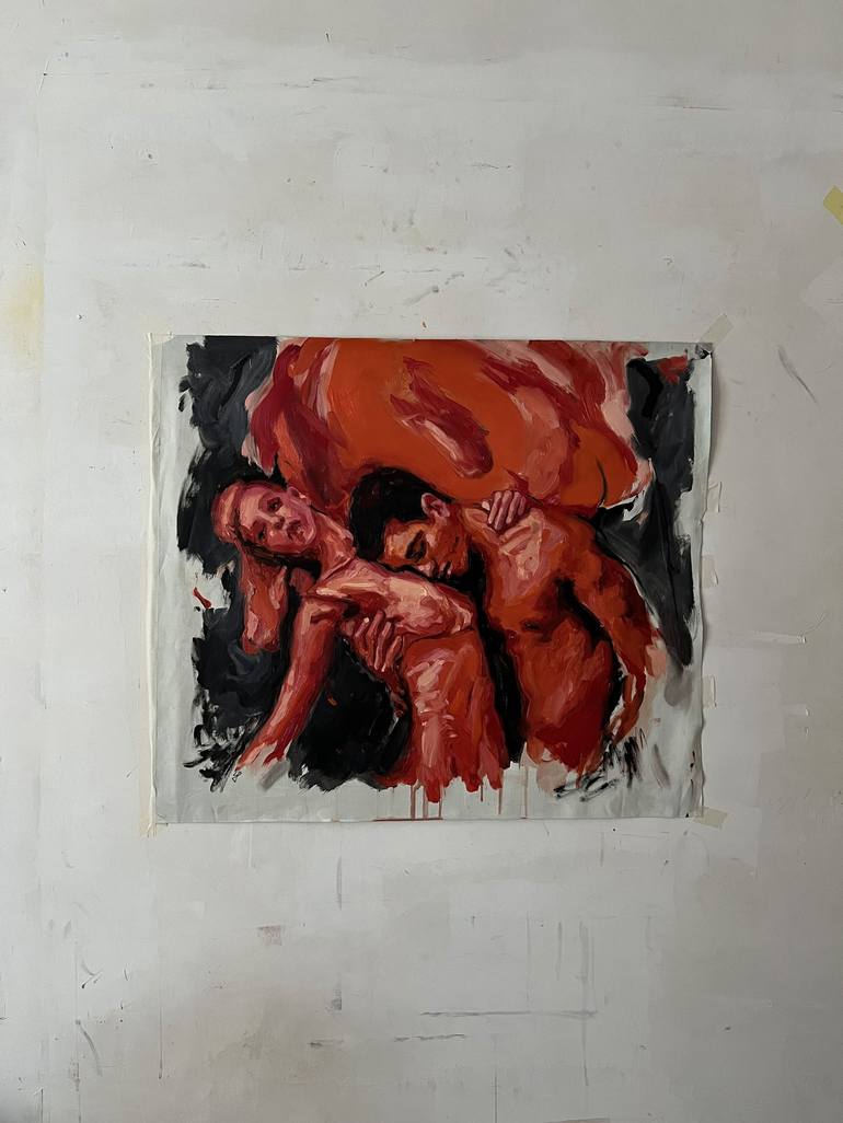 Original Contemporary Love Painting by claudia barbu