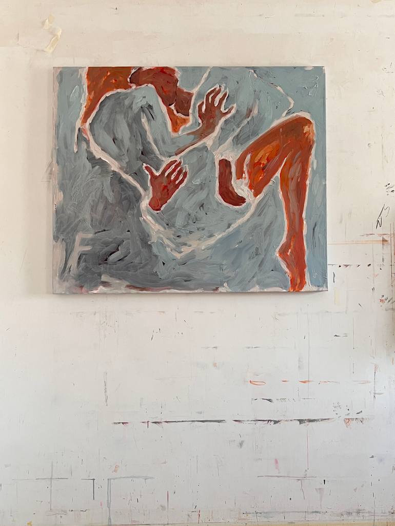 Original Art Deco Abstract Painting by Claudia Barbu