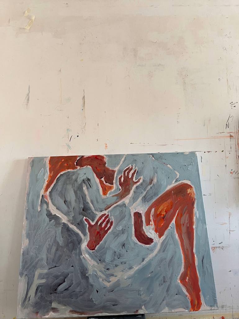 Original Art Deco Abstract Painting by Claudia Barbu