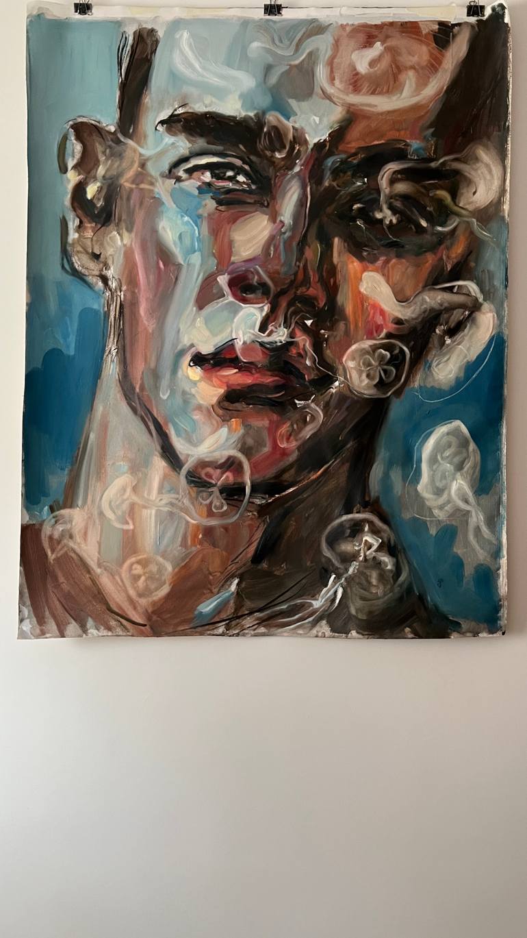 Original Art Deco Water Painting by Claudia Barbu