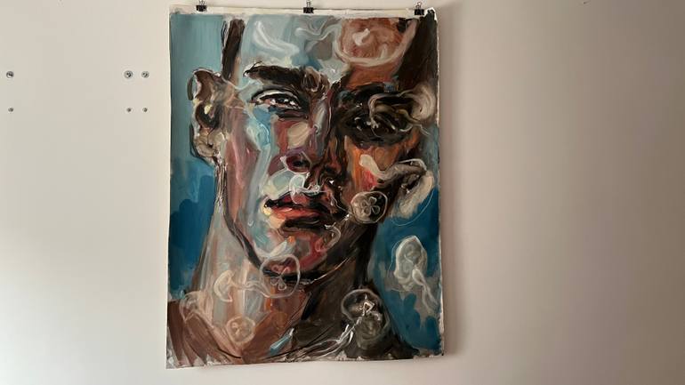 Original Art Deco Water Painting by Claudia Barbu