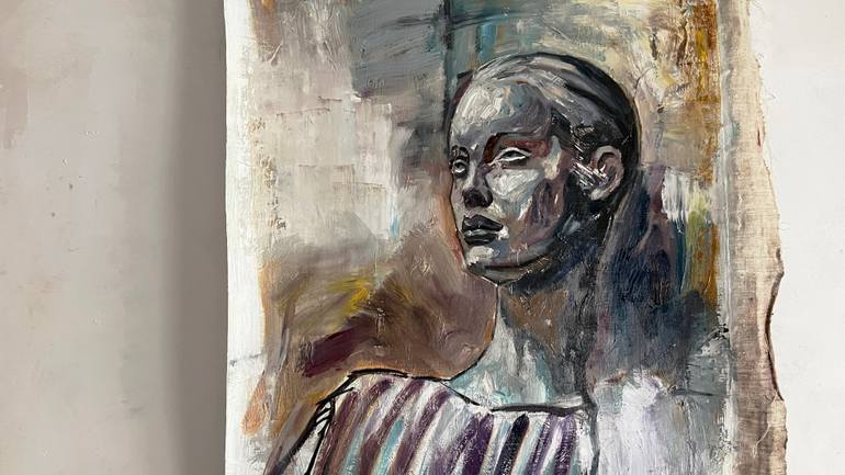 Original Abstract Expressionism Science/Technology Painting by Claudia Barbu