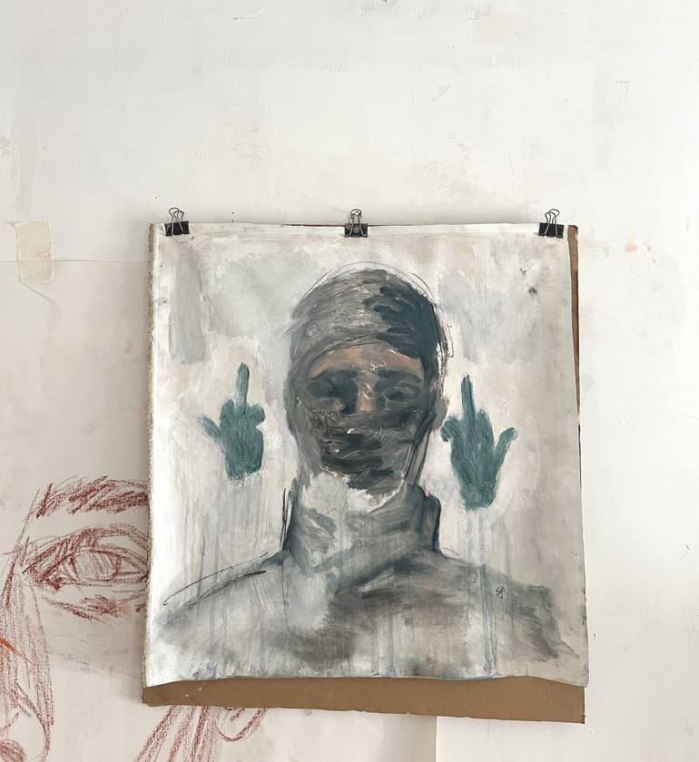 Original Algorithmic Cinema Painting by Claudia Barbu