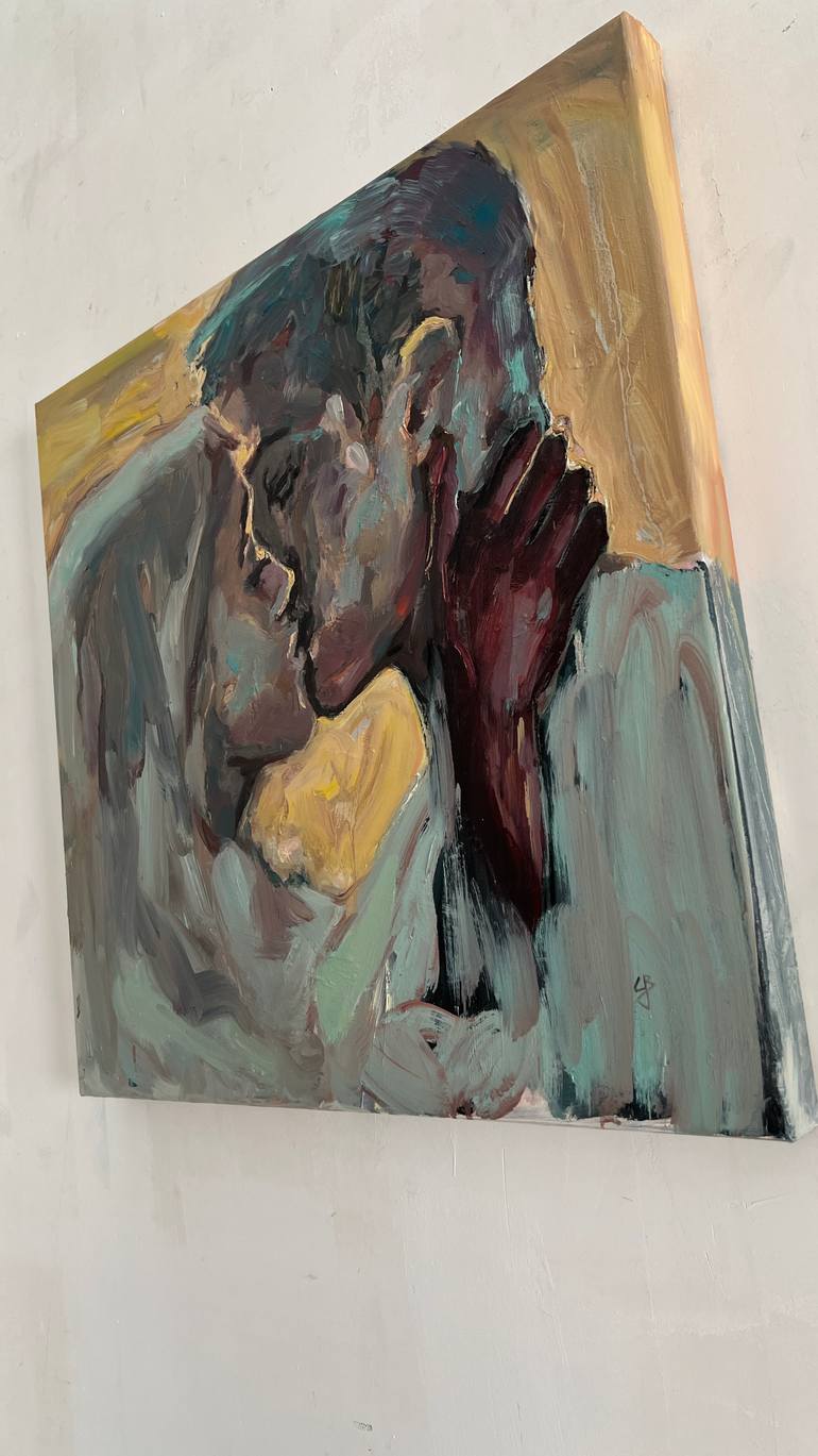 Original Art Deco Love Painting by Claudia Barbu