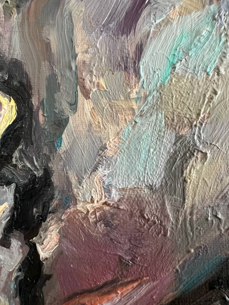 Original Art Deco Love Painting by Claudia Barbu