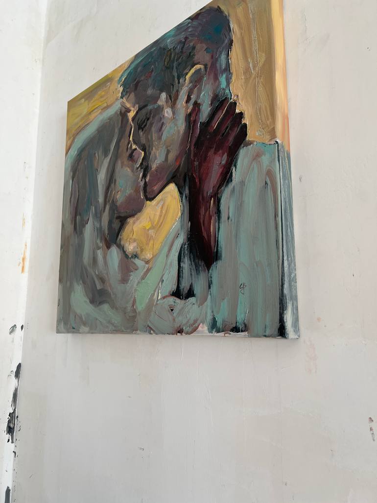 Original Art Deco Love Painting by Claudia Barbu