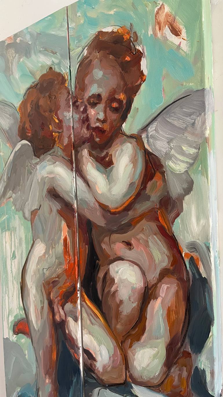 Original Classicism Love Painting by Claudia Barbu