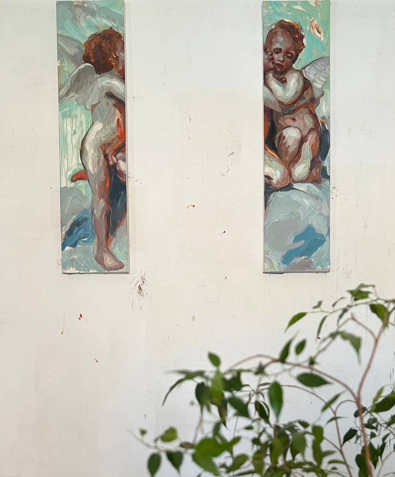 Original Classicism Love Painting by Claudia Barbu