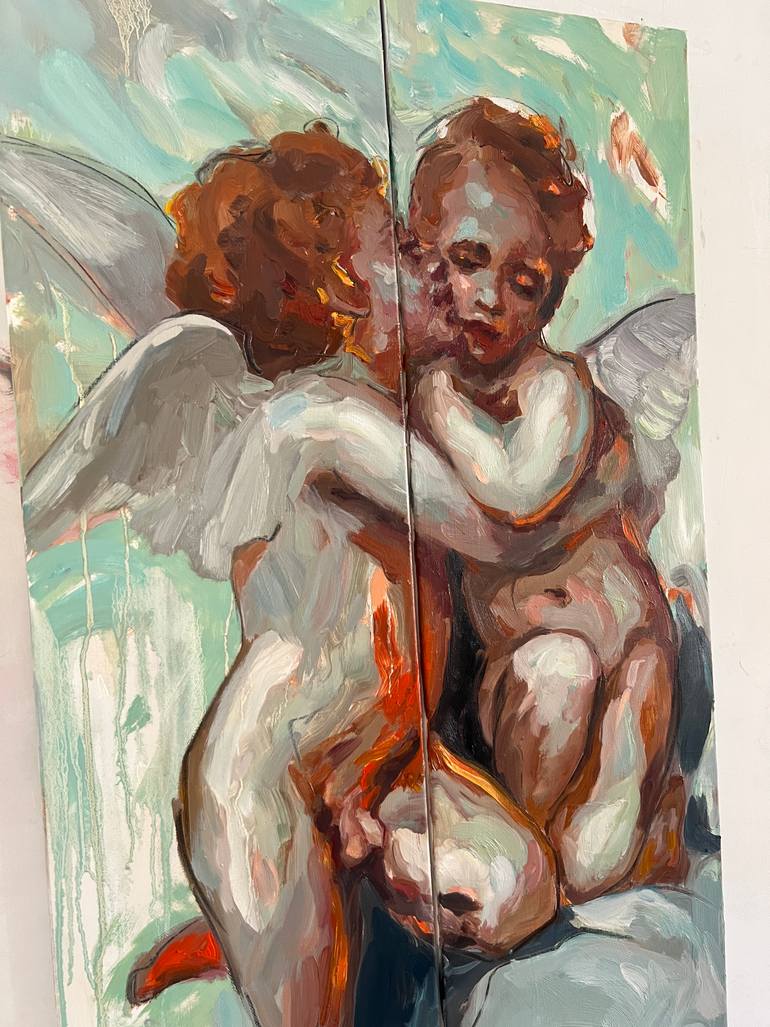 Original Classicism Love Painting by Claudia Barbu