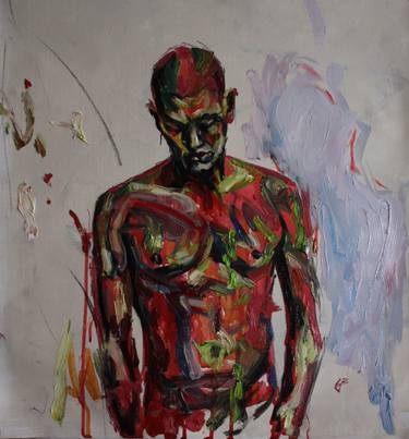 Original Abstract Expressionism Men Paintings by claudia barbu