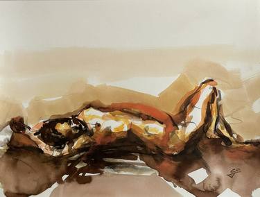 Print of Expressionism Erotic Paintings by claudia barbu