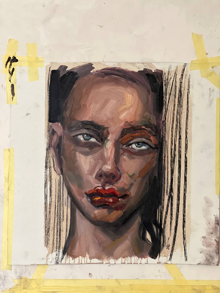 Original Art Deco Fashion Painting by Claudia Barbu